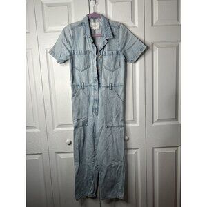 Nanushka Arlo Light Wash Blue Denim Jumpsuit Women's Size Small S